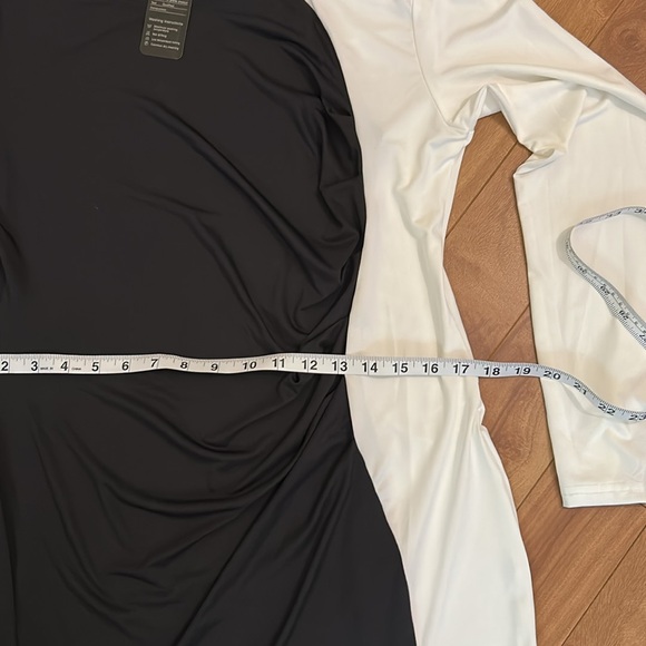 Elegant Black and White Long Sleeve Dress - Picture 8 of 10